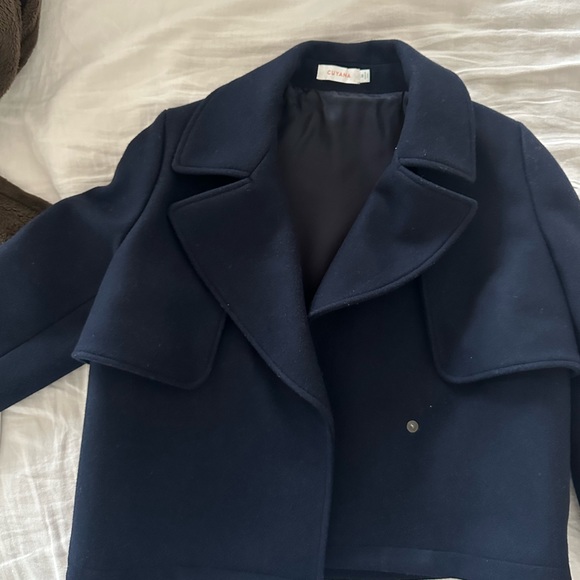 NWOT Cuyana cropped trench wool coat - Picture 5 of 7